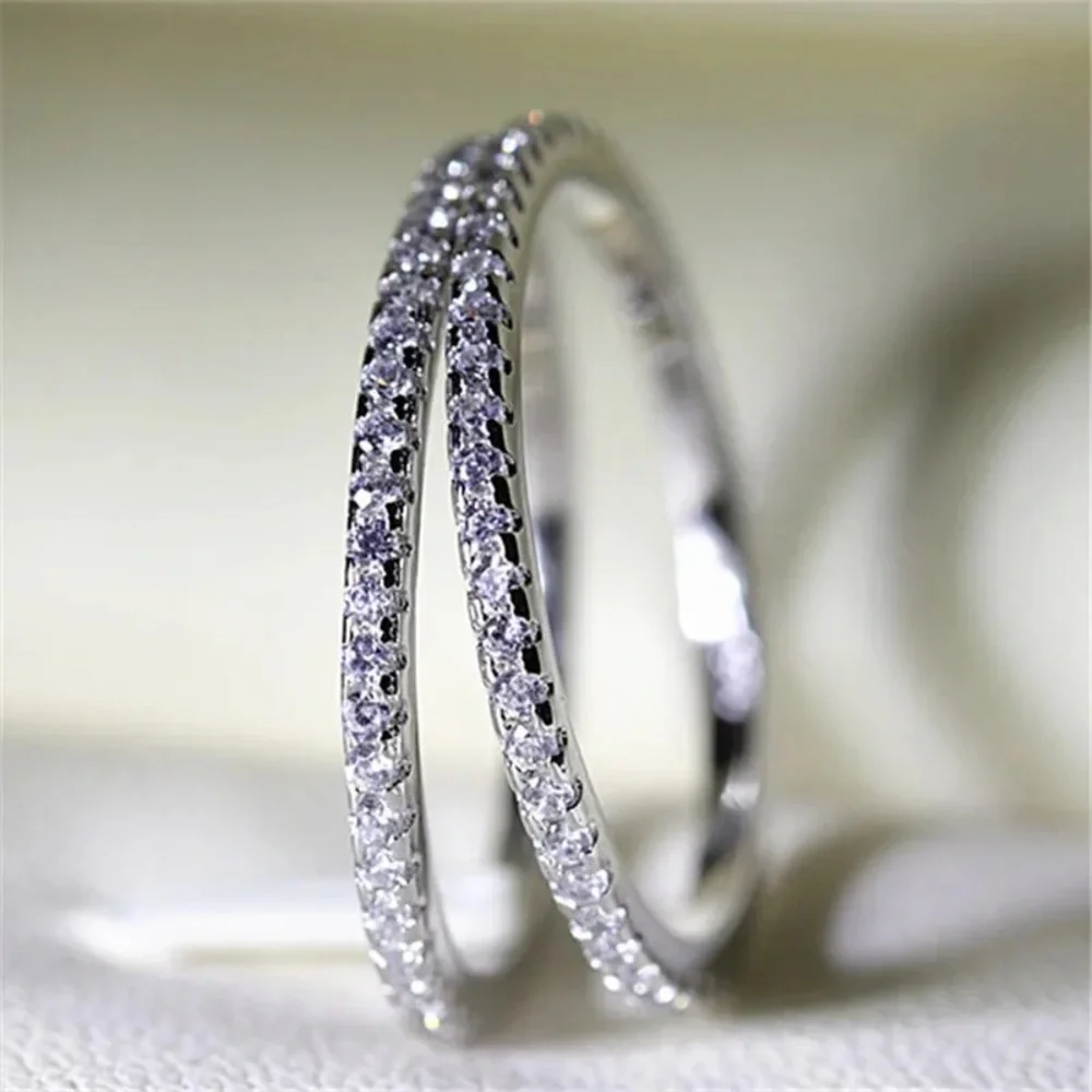 Classic Silver Stackable Eternity Ring - Picture 5 of 7